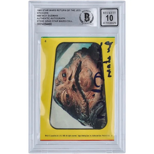 Nick Dudman Signed 1983 Topps Return of the Jedi Sticker #4B | BGS 10