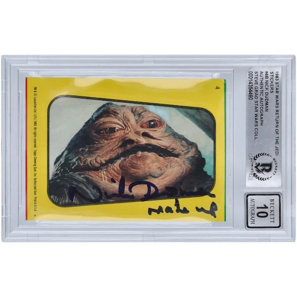 Nick Dudman Signed 1983 Topps Return of the Jedi Sticker #4B | BGS 10