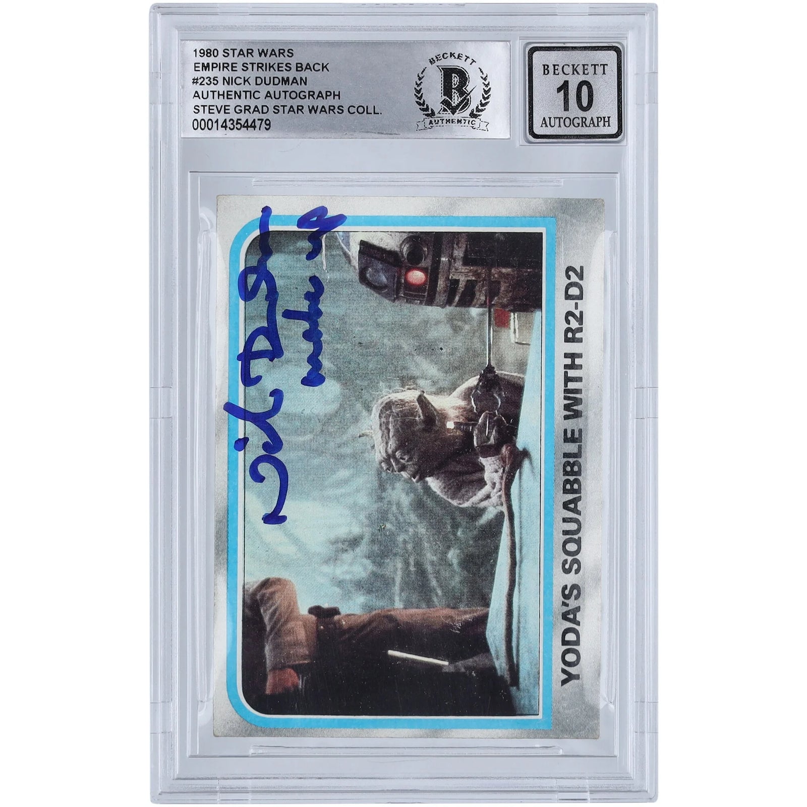 Nick Dudman Signed 1980 Topps Empire Strikes Back #235 Card | BGS 10