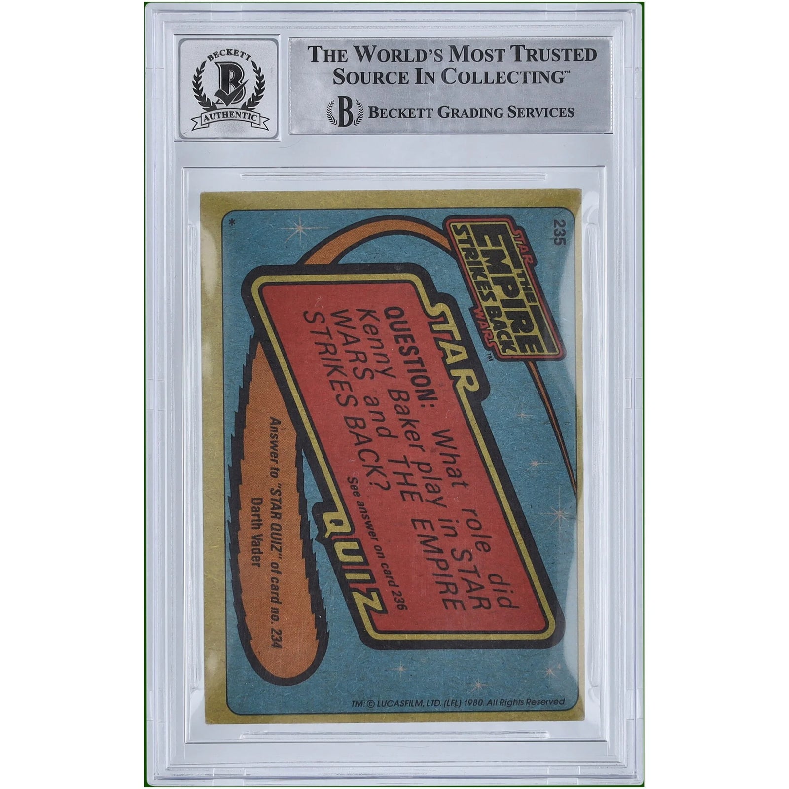 Nick Dudman Signed 1980 Topps Empire Strikes Back #235 Card | BGS 10
