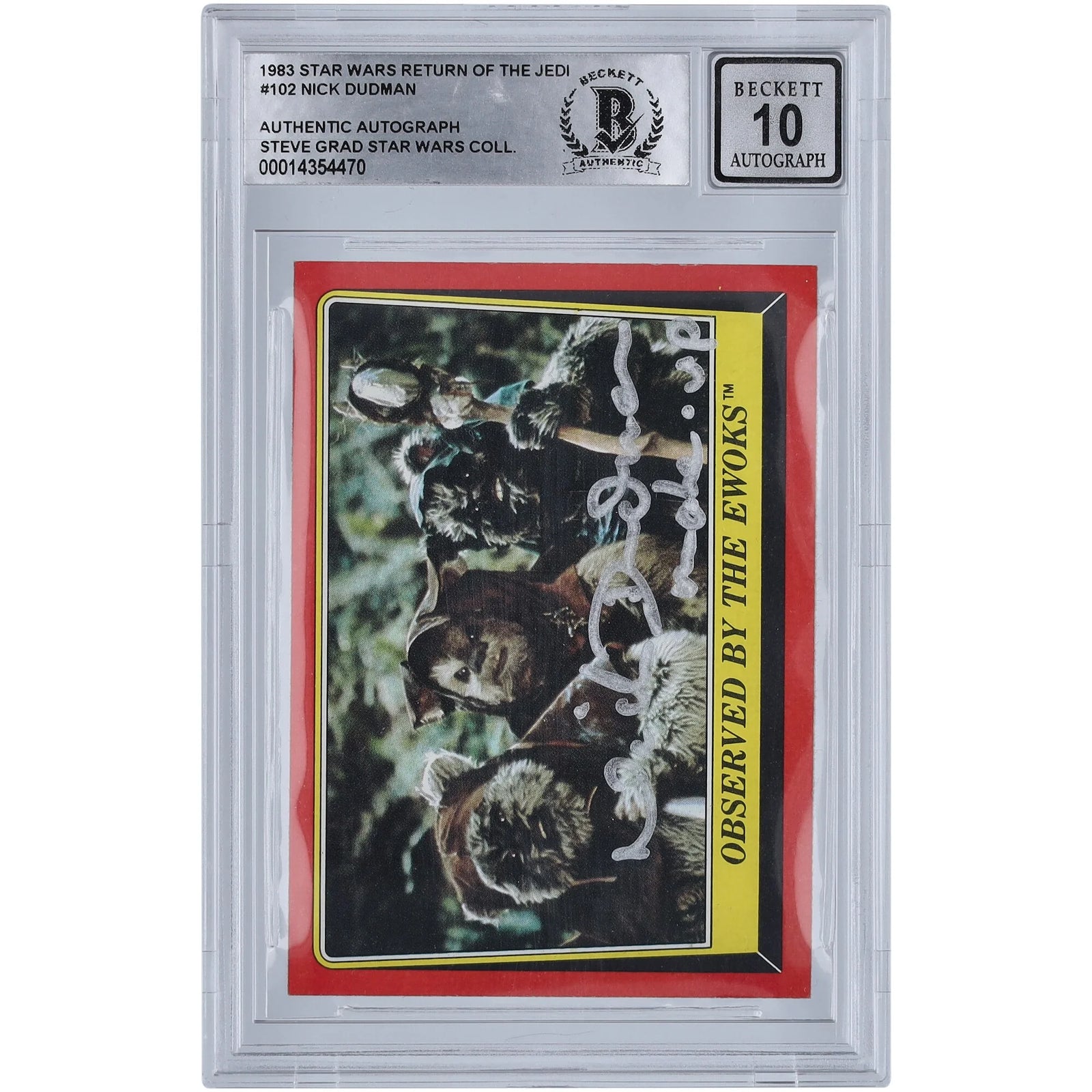 Nick Dudman Signed 1983 Topps Return of the Jedi #102 Card | BGS 10
