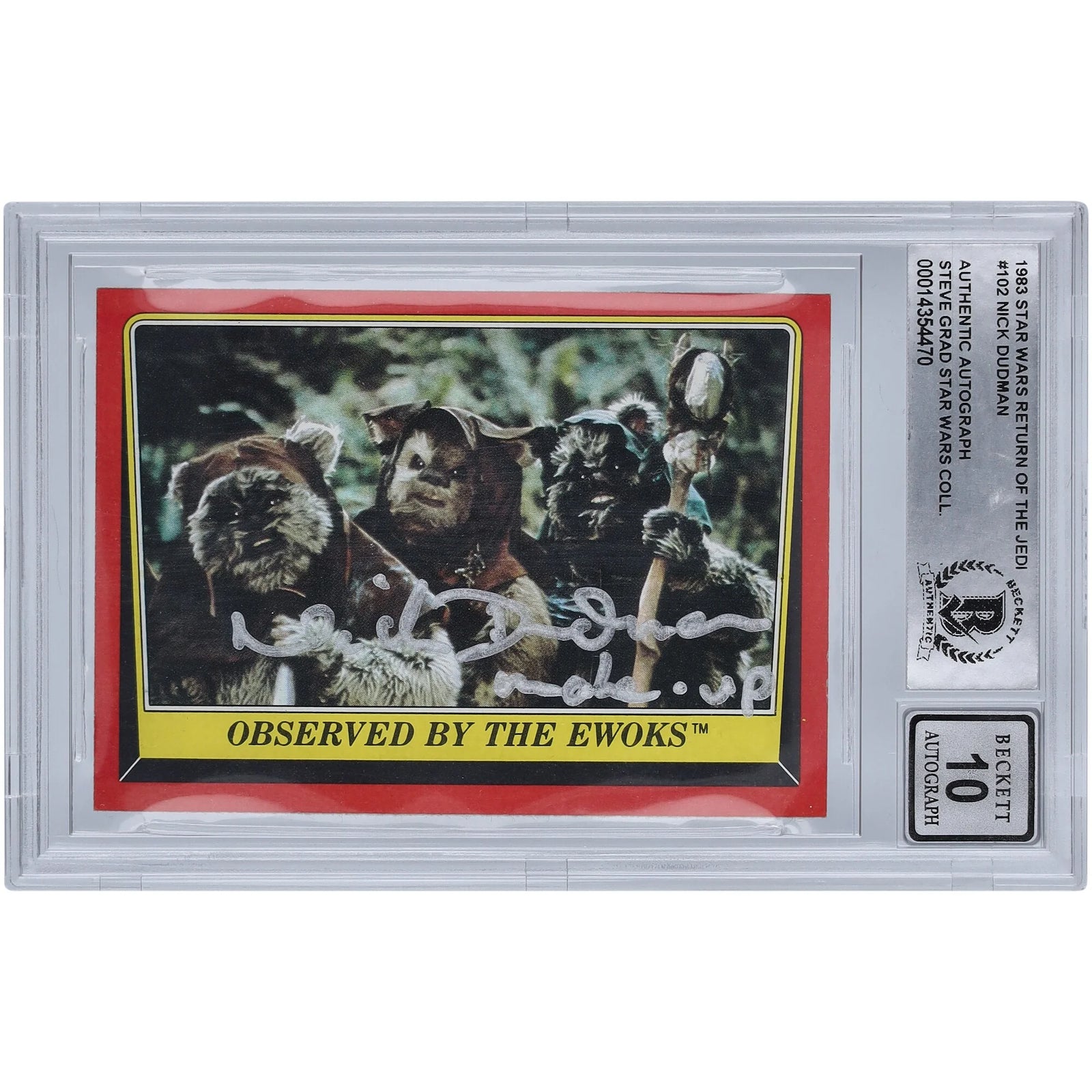 Nick Dudman Signed 1983 Topps Return of the Jedi #102 Card | BGS 10