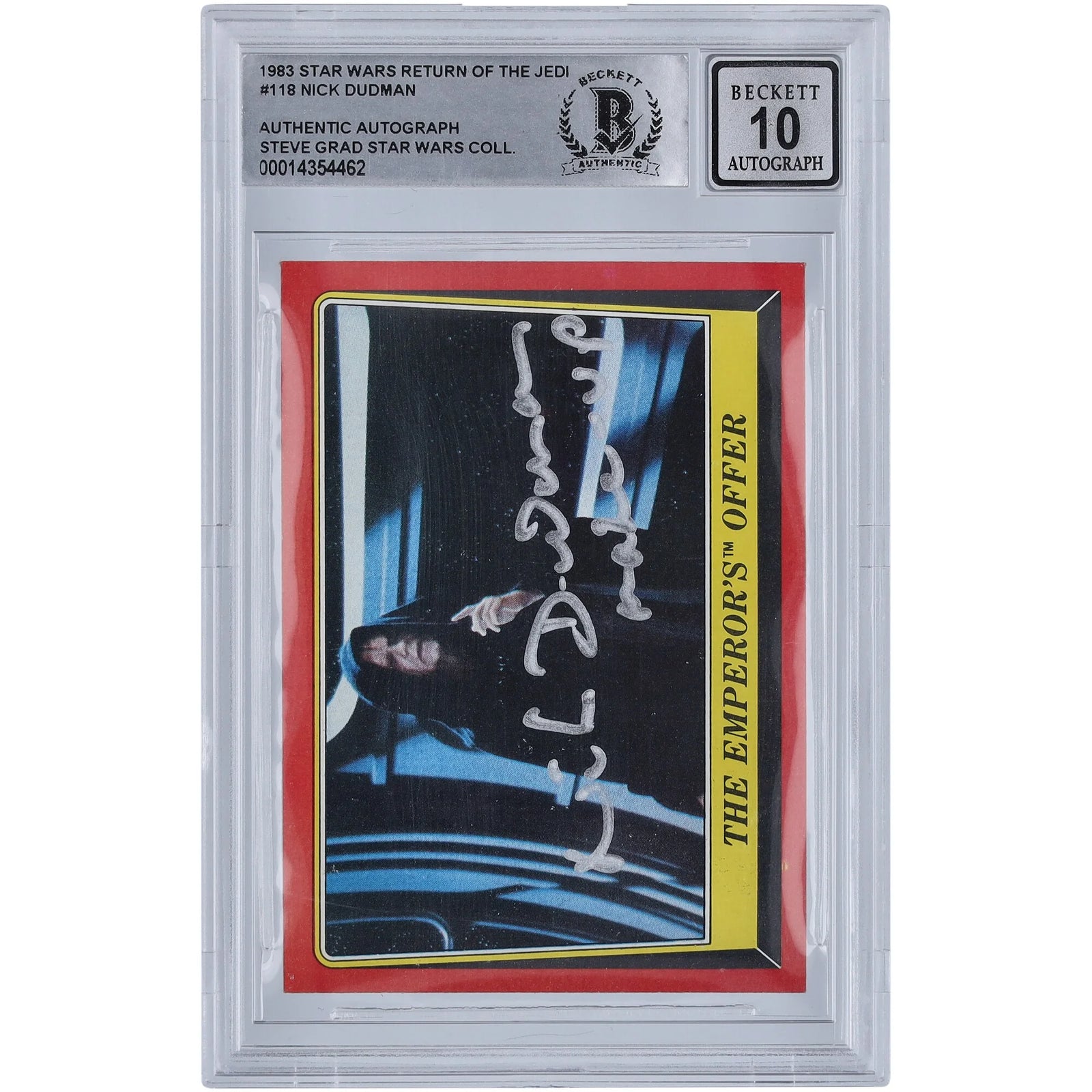 Nick Dudman Signed 1983 Topps Return of the Jedi #118 Card | BGS 10