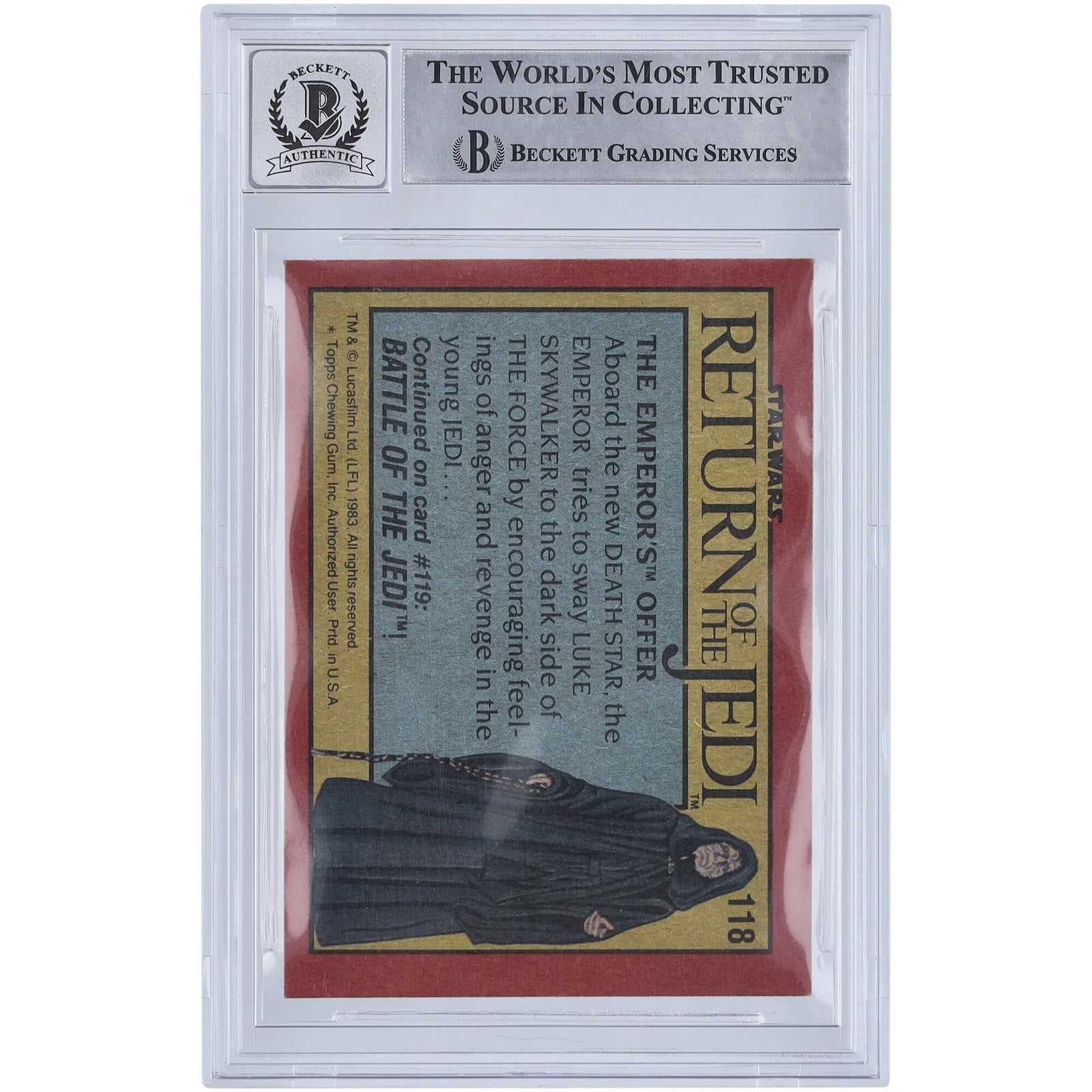 Nick Dudman Signed 1983 Topps Return of the Jedi #118 Card | BGS 10