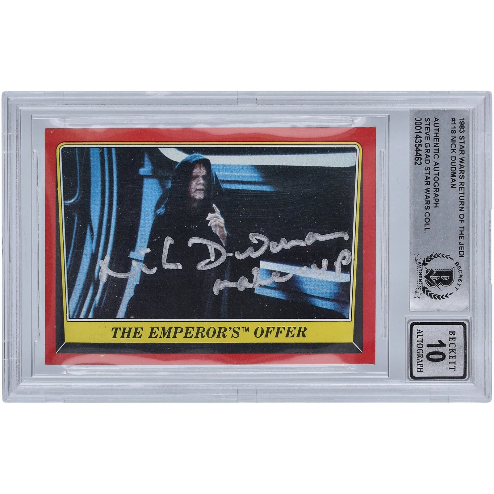 Nick Dudman Signed 1983 Topps Return of the Jedi #118 Card | BGS 10