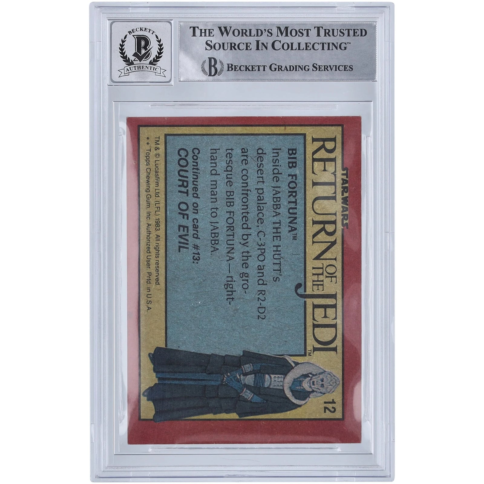 Nick Dudman Signed 1983 Topps Return of the Jedi #12 | BGS 10