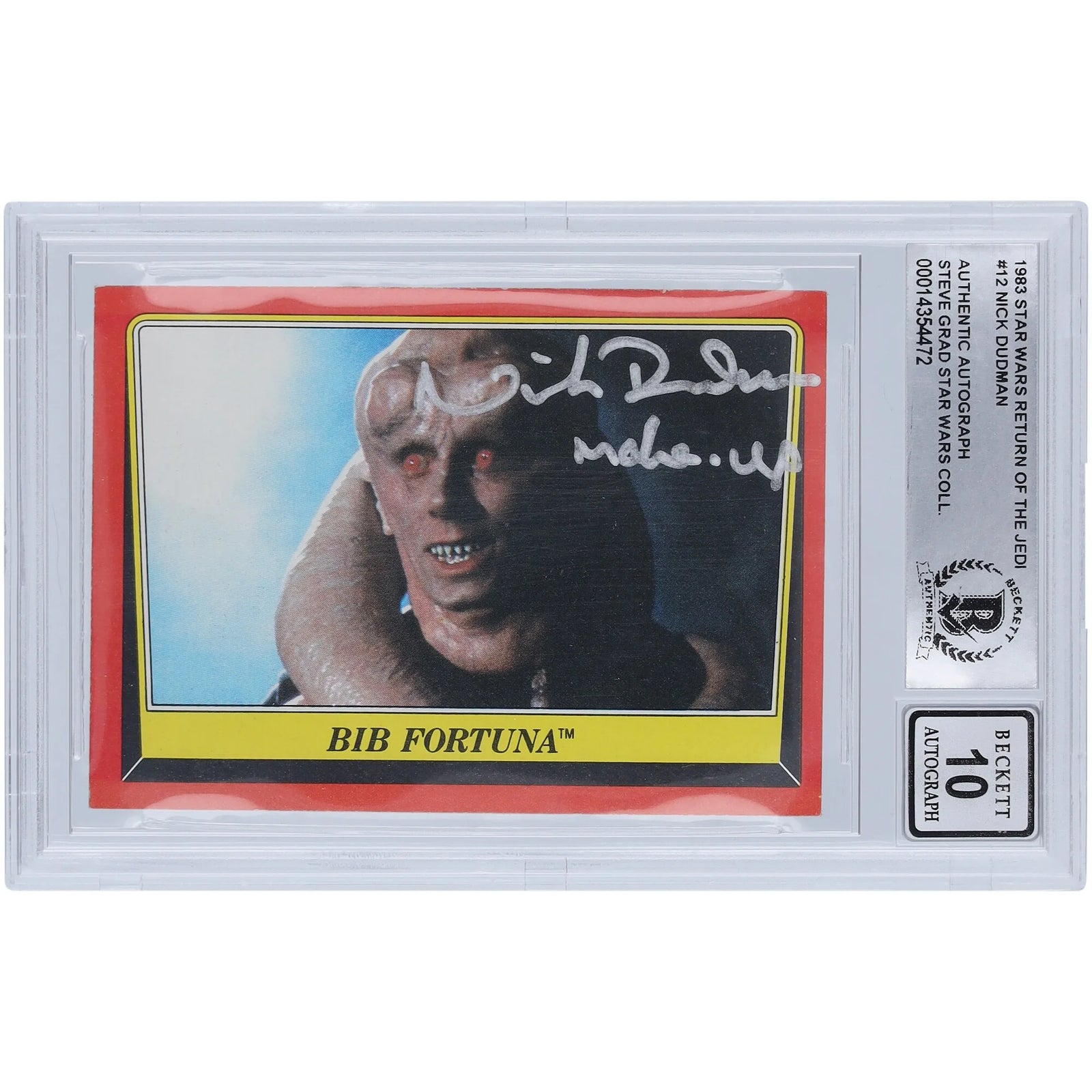 Nick Dudman Signed 1983 Topps Return of the Jedi #12 | BGS 10