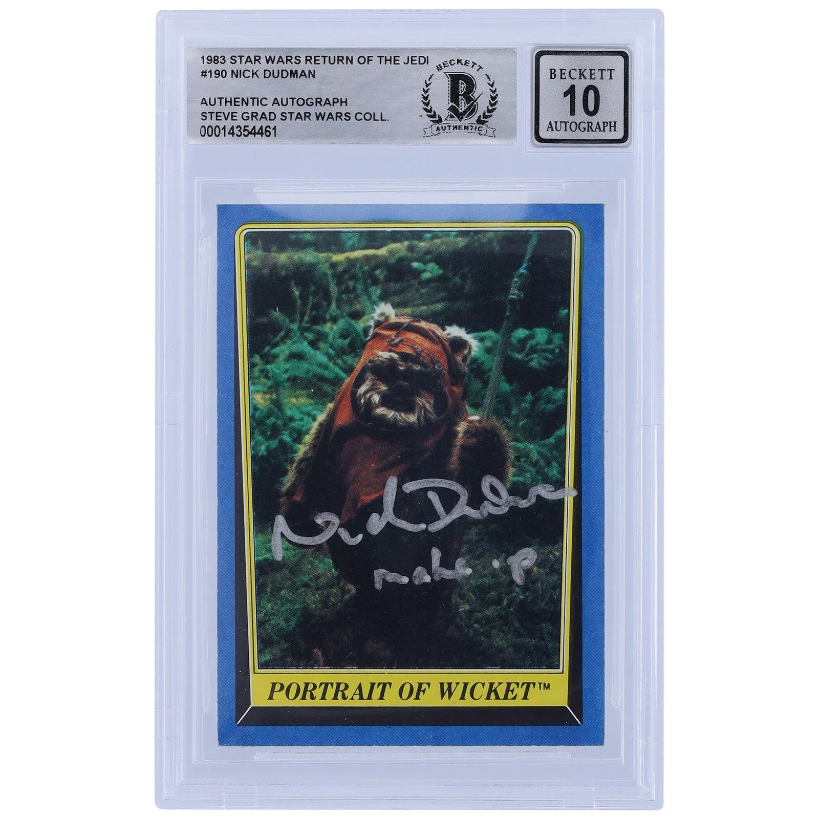 Nick Dudman Signed 1983 Topps Return of the Jedi #190 Card | BGS 10