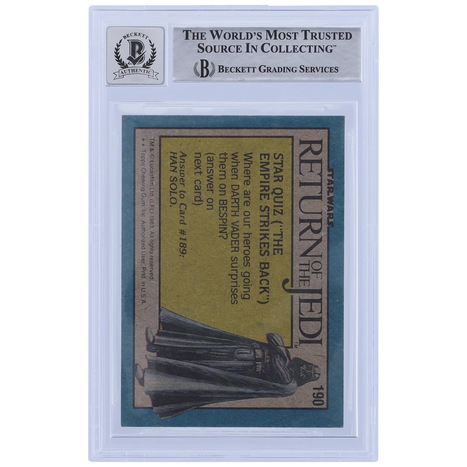 Nick Dudman Signed 1983 Topps Return of the Jedi #190 Card | BGS 10