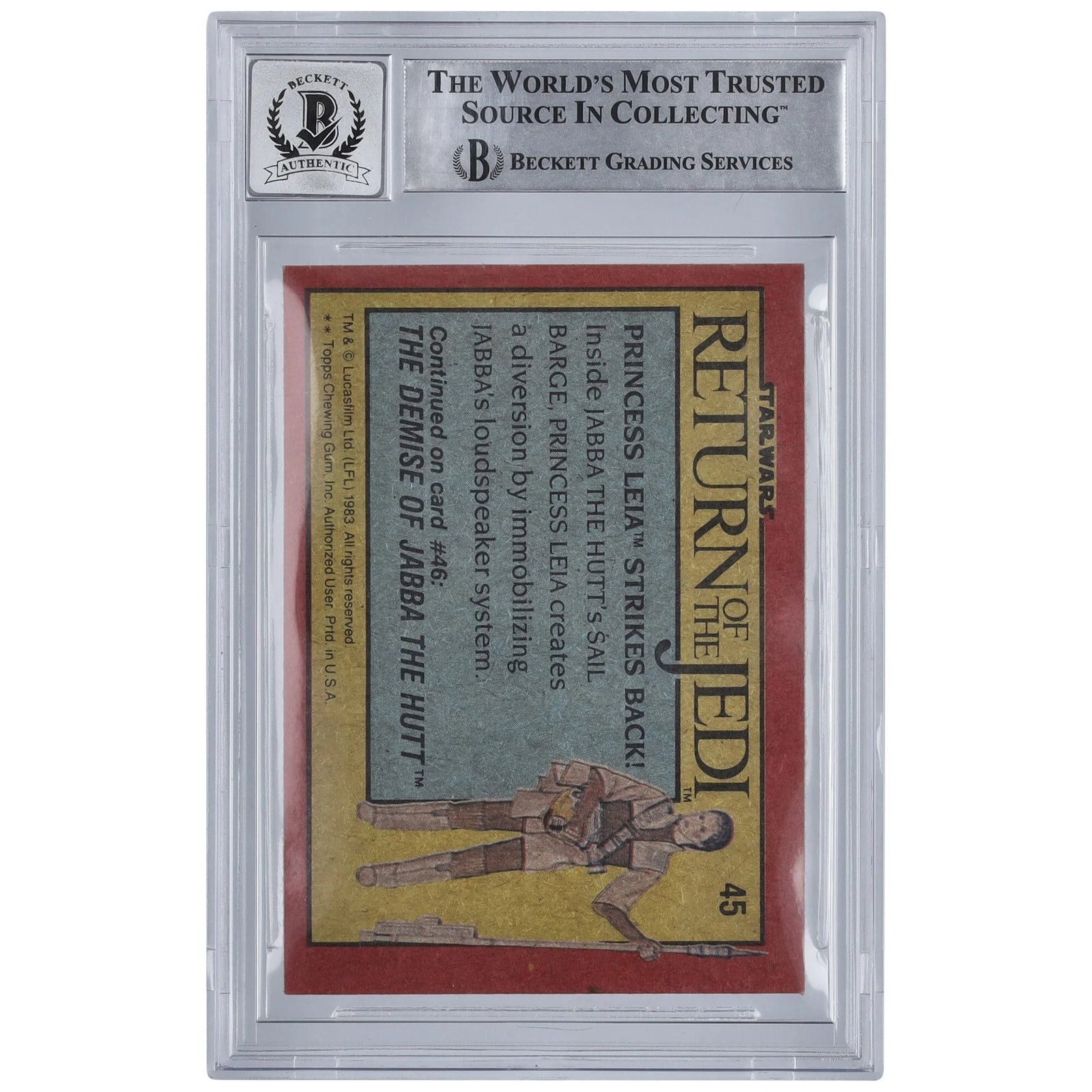 Nick Dudman Signed 1983 Topps Return of the Jedi #45 | BGS 10