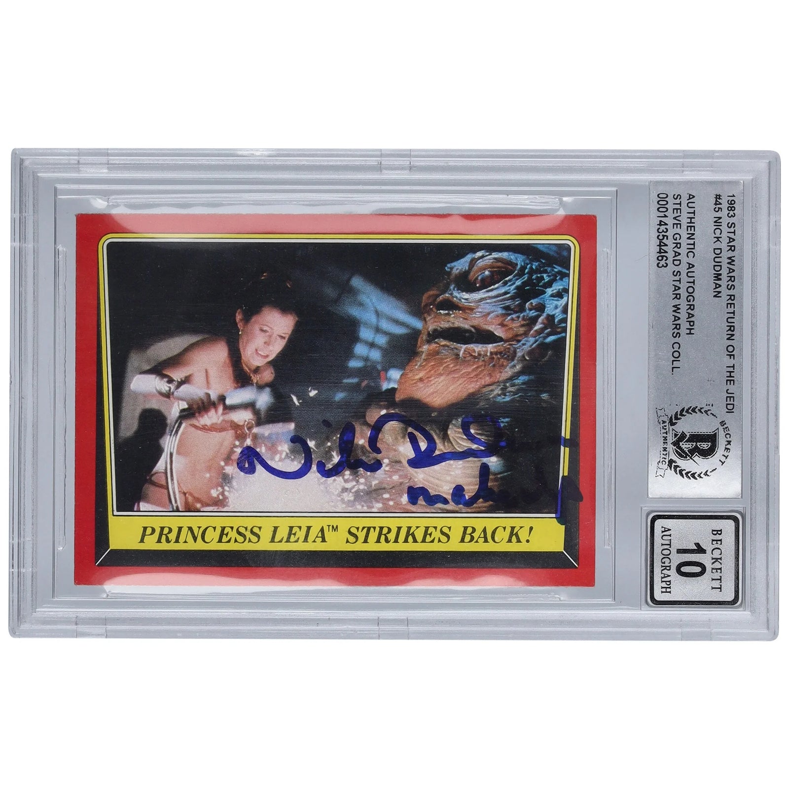 Nick Dudman Signed 1983 Topps Return of the Jedi #45 | BGS 10