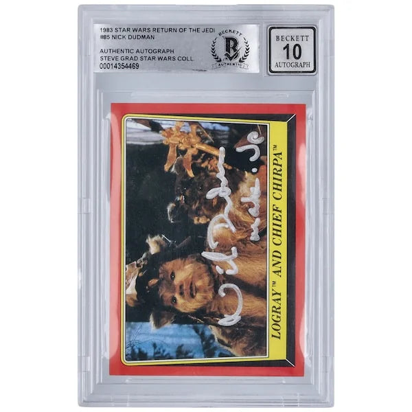 Nick Dudman Signed 1983 Topps Return of the Jedi #85 Card | BGS 10