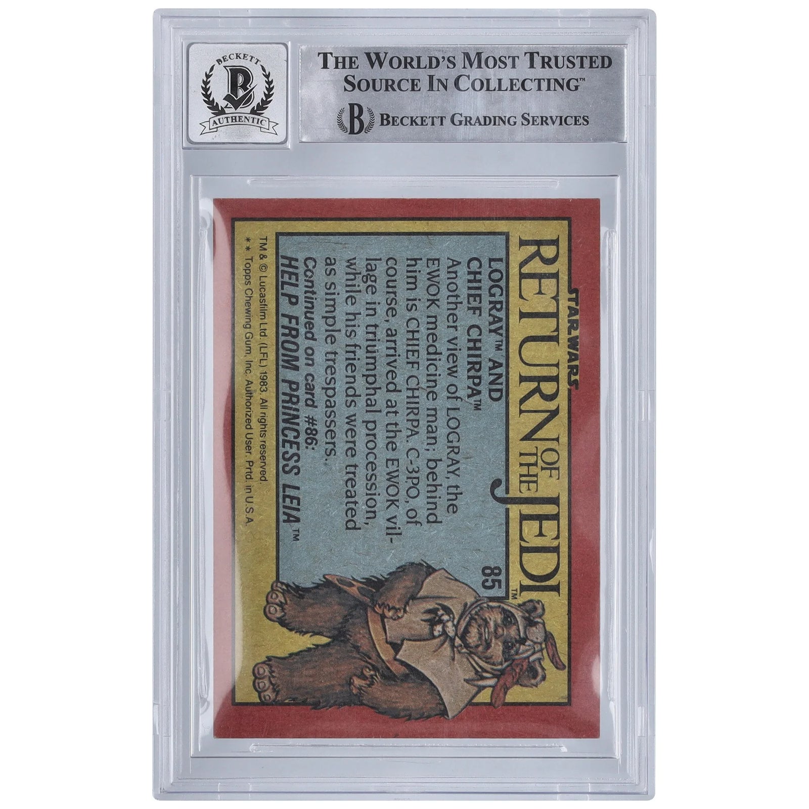 Nick Dudman Signed 1983 Topps Return of the Jedi #85 Card | BGS 10