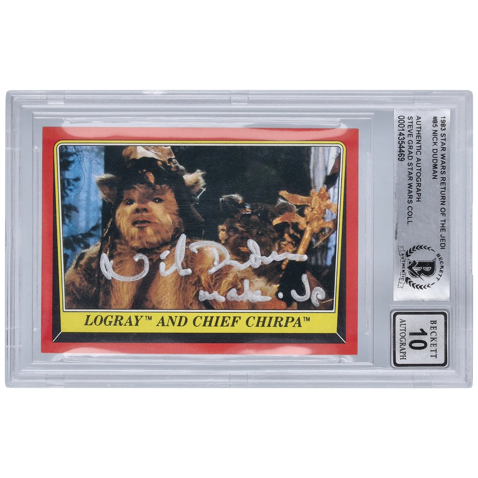 Nick Dudman Signed 1983 Topps Return of the Jedi #85 Card | BGS 10