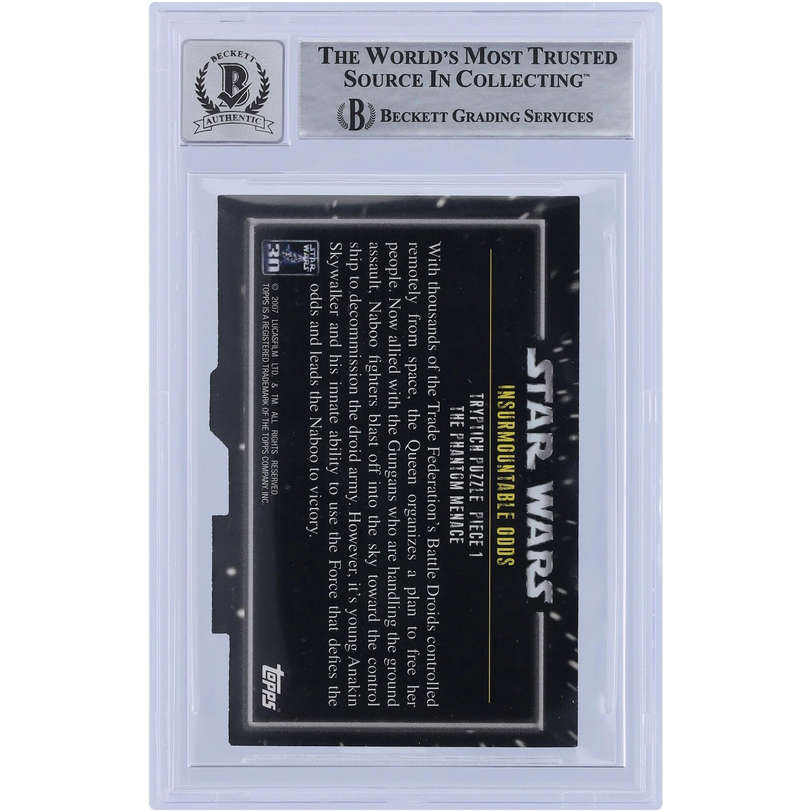 Ray Gilberti Signed 2007 Topps 30th Anniversary Star Wars Triptych #13 | BGS 10
