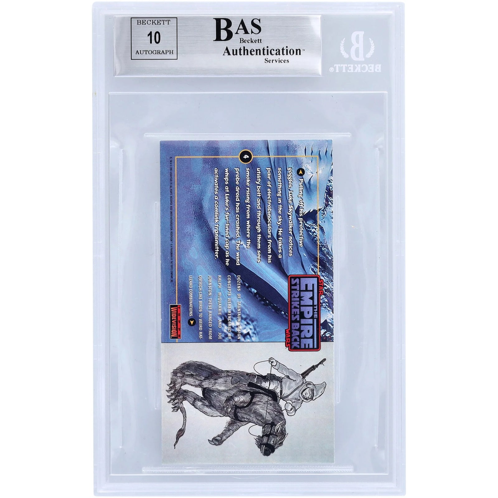 Bill Hargreaves Signed 1995 Topps Empire Strikes Back Widevision #4 | BGS 10