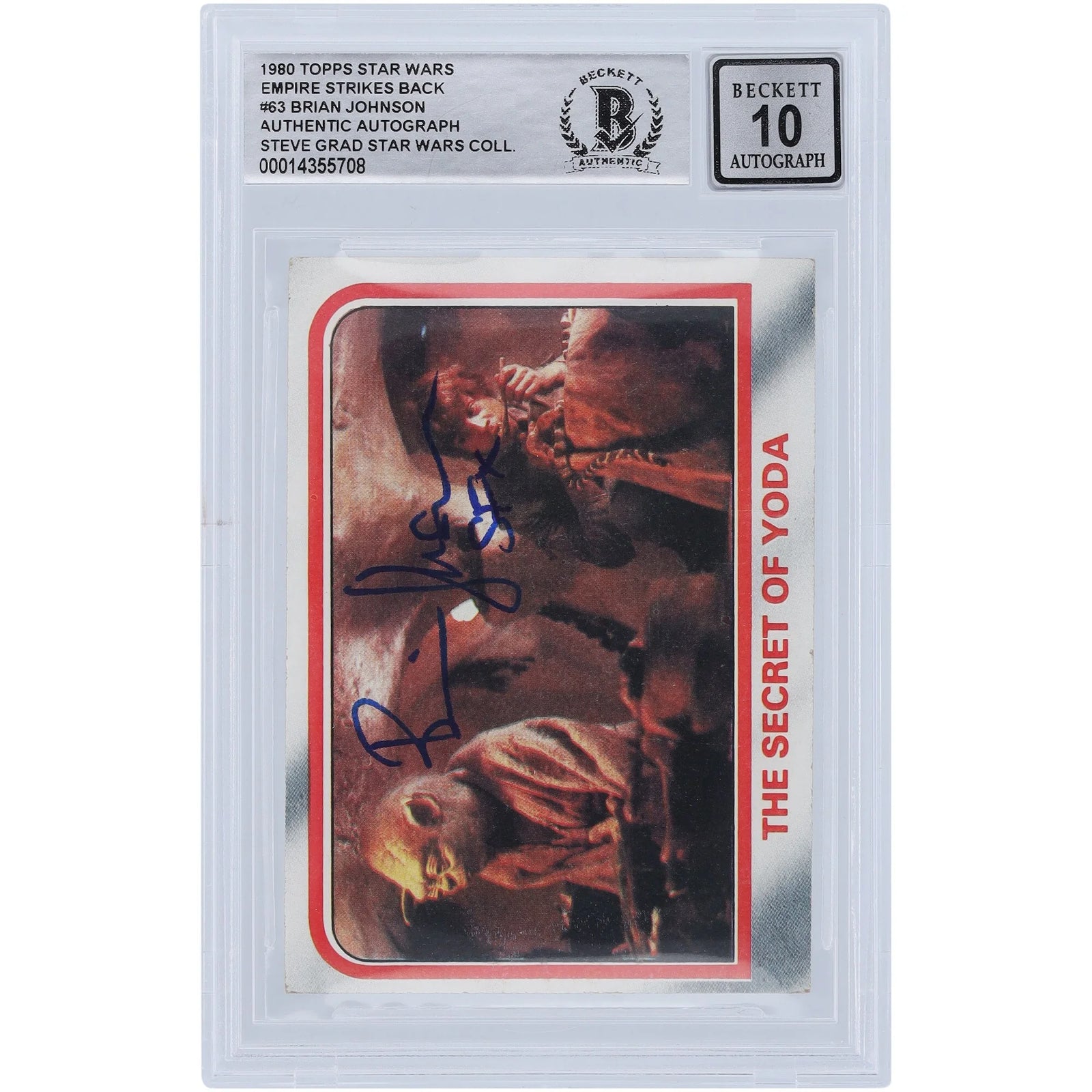 Brian Johnson Signed 1980 Topps Empire Strikes Back #63 | BGS 10