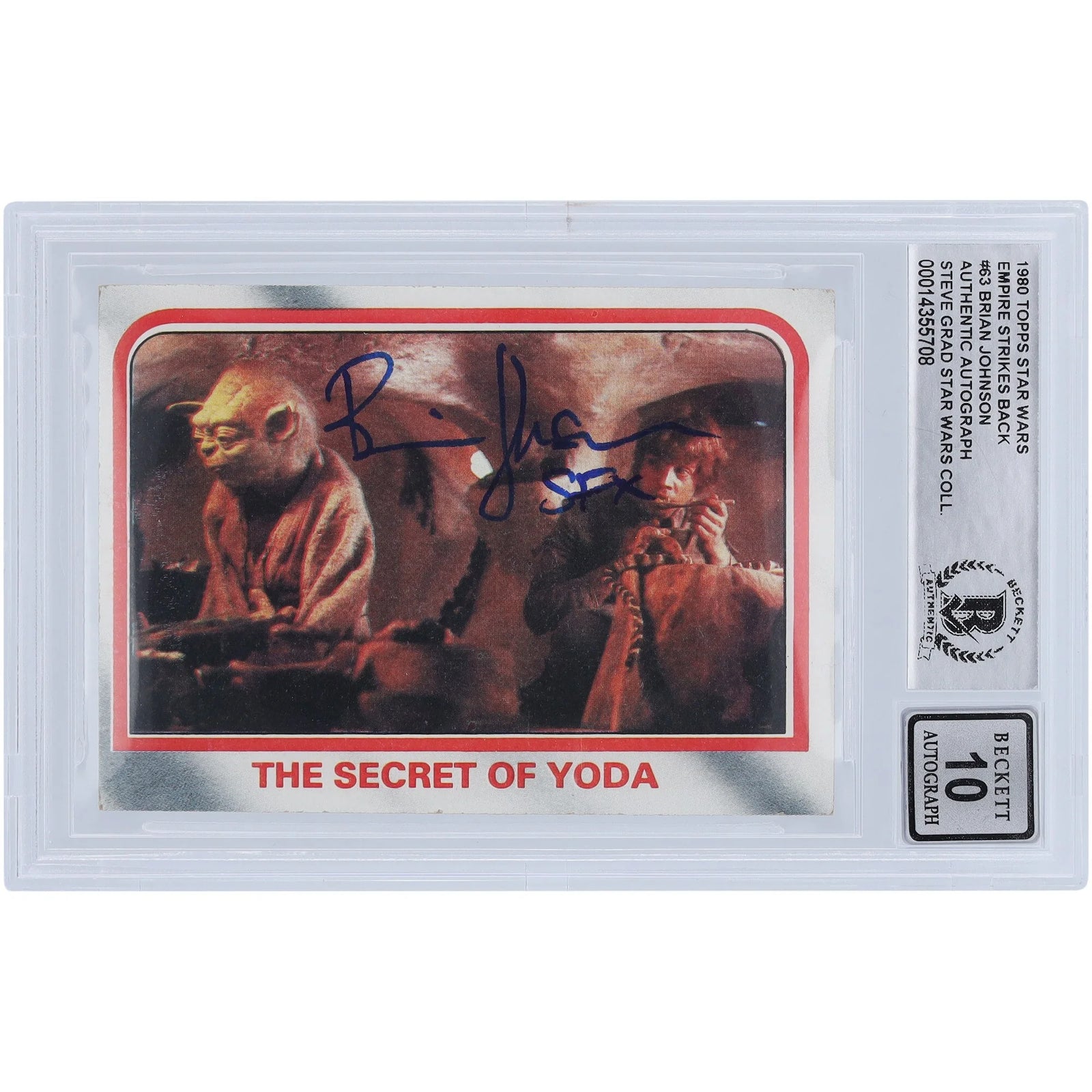 Brian Johnson Signed 1980 Topps Empire Strikes Back #63 | BGS 10