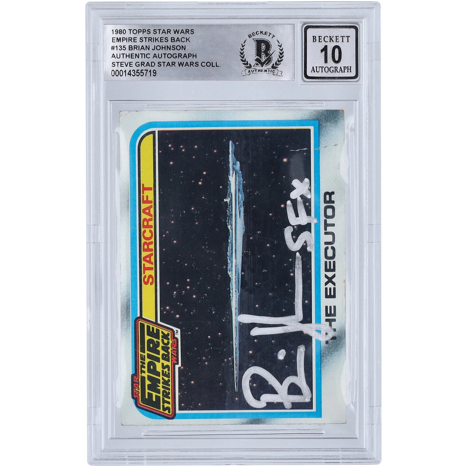 Brian Johnson Signed 1980 Topps Empire Strikes Back #135 Card | BGS 10