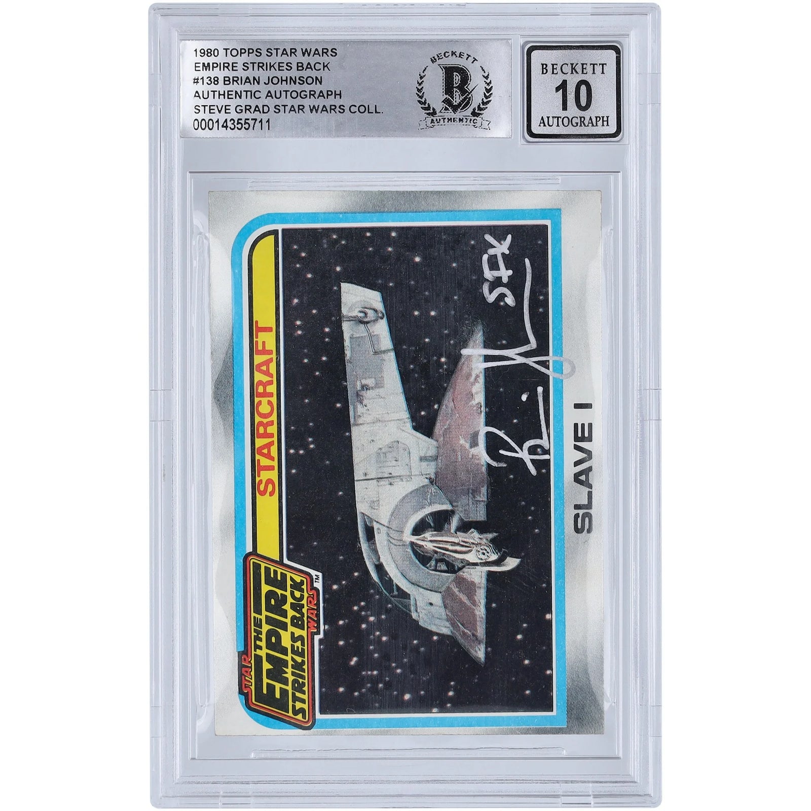 Brian Johnson Signed 1980 Topps Empire Strikes Back #138 Card | BGS 10
