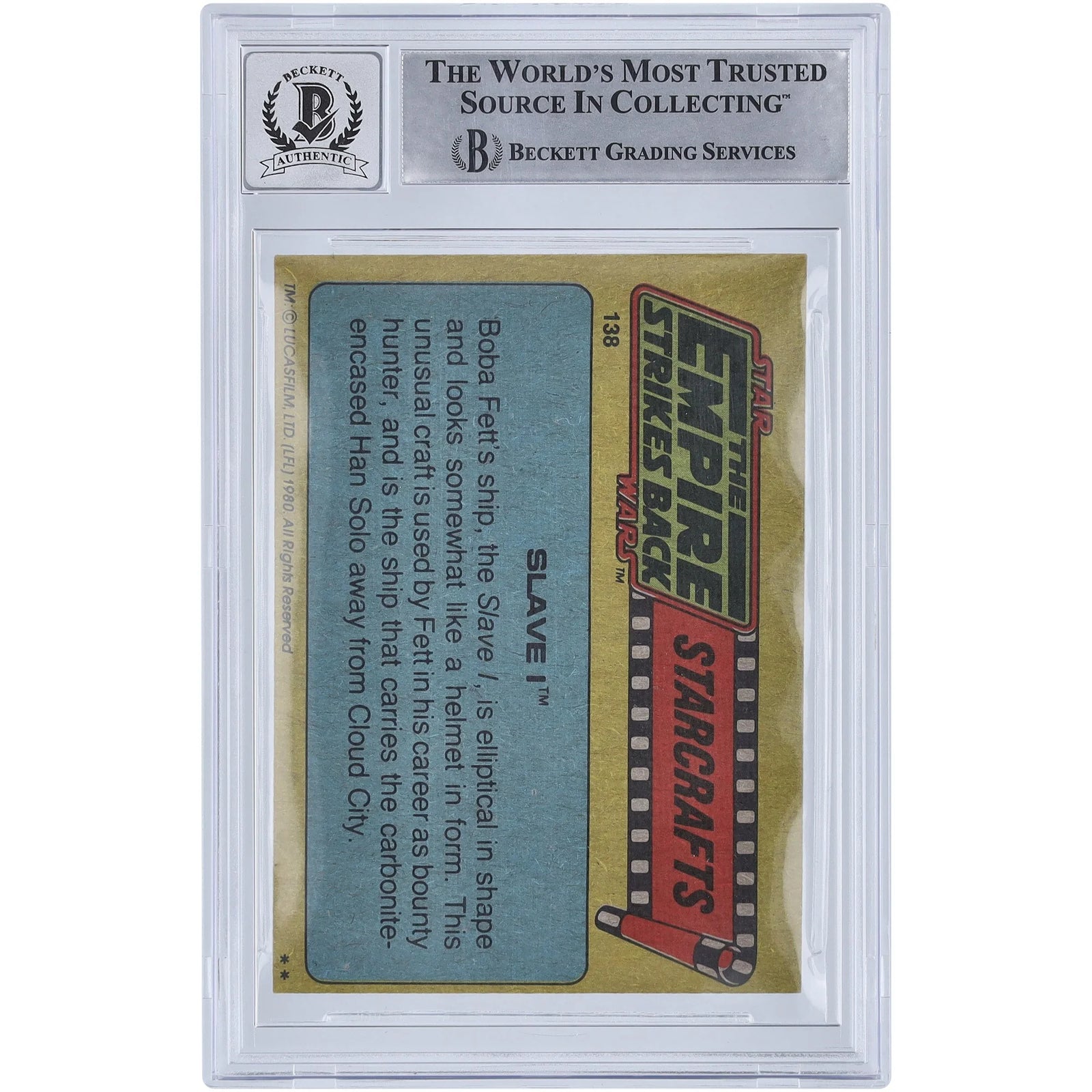 Brian Johnson Signed 1980 Topps Empire Strikes Back #138 Card | BGS 10