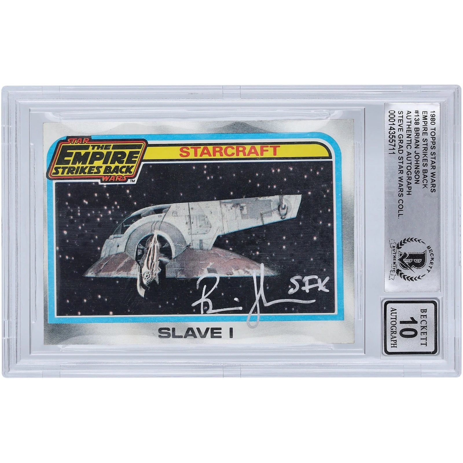 Brian Johnson Signed 1980 Topps Empire Strikes Back #138 Card | BGS 10