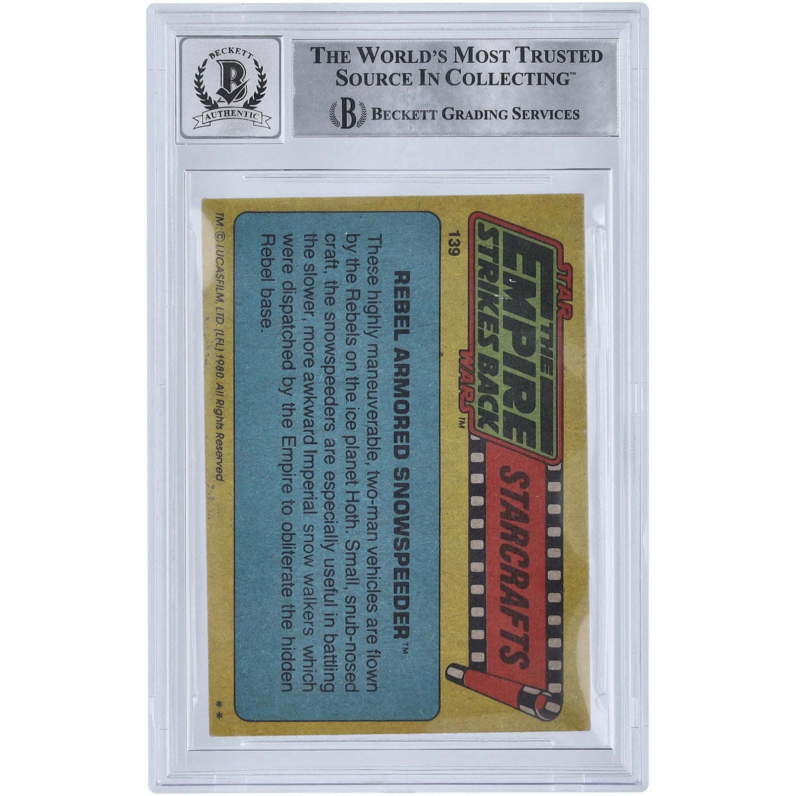 Brian Johnson Signed 1980 Topps Empire Strikes Back #139 Card | BGS 10