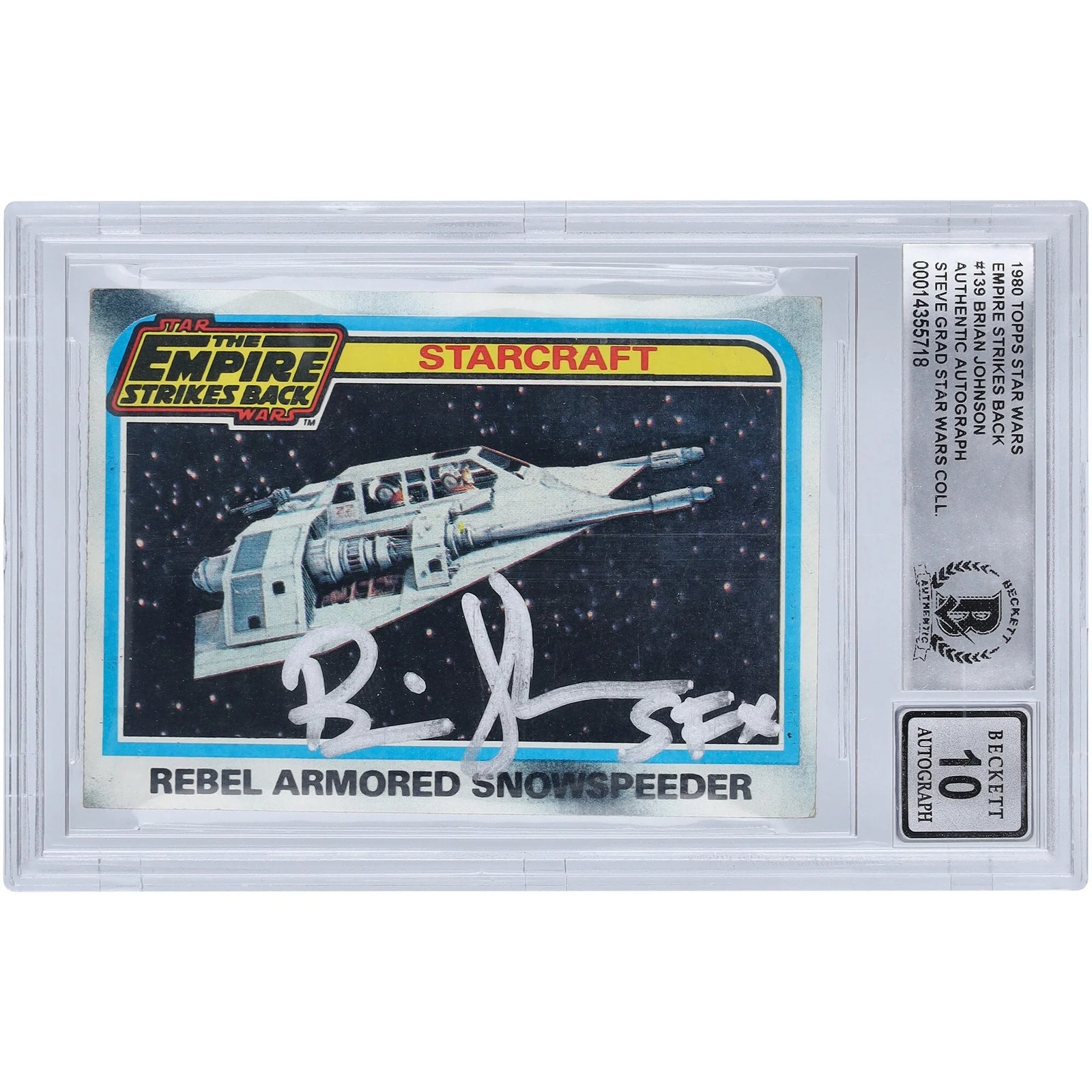 Brian Johnson Signed 1980 Topps Empire Strikes Back #139 Card | BGS 10