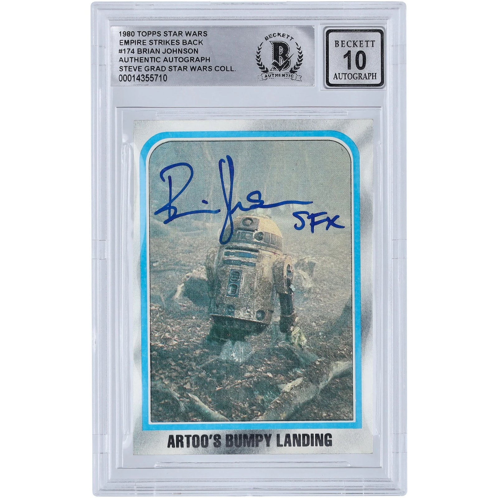 Brian Johnson Signed 1980 Topps Empire Strikes Back #174 Card | BGS 10