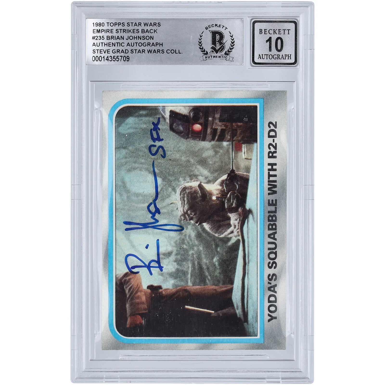 Brian Johnson Signed 1980 Topps Empire Strikes Back #235 Card | BGS 10
