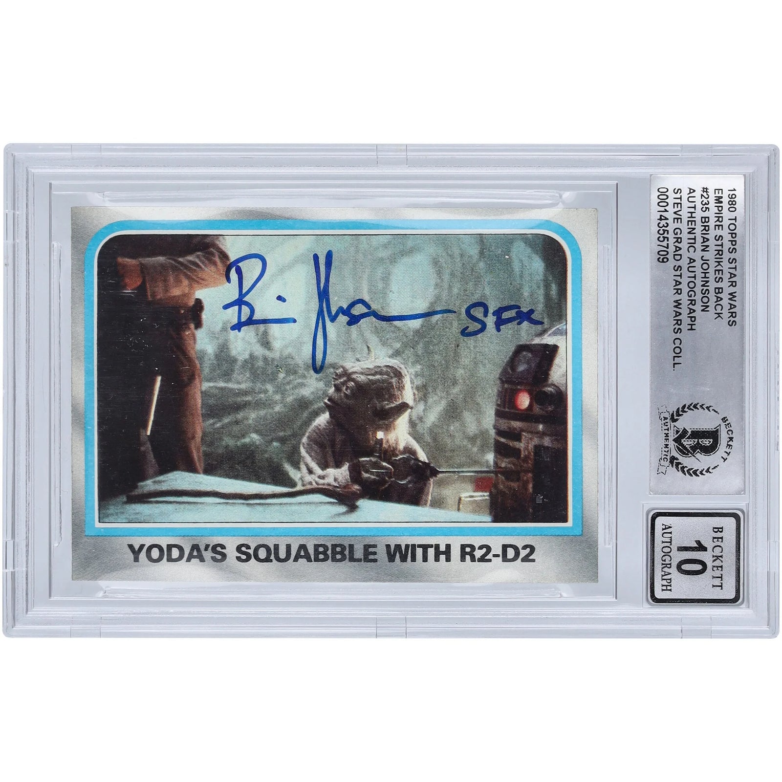 Brian Johnson Signed 1980 Topps Empire Strikes Back #235 Card | BGS 10