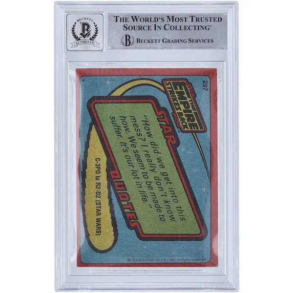 Brian Johnson Signed 1980 Topps Empire Strikes Back #297 Card | BGS 10
