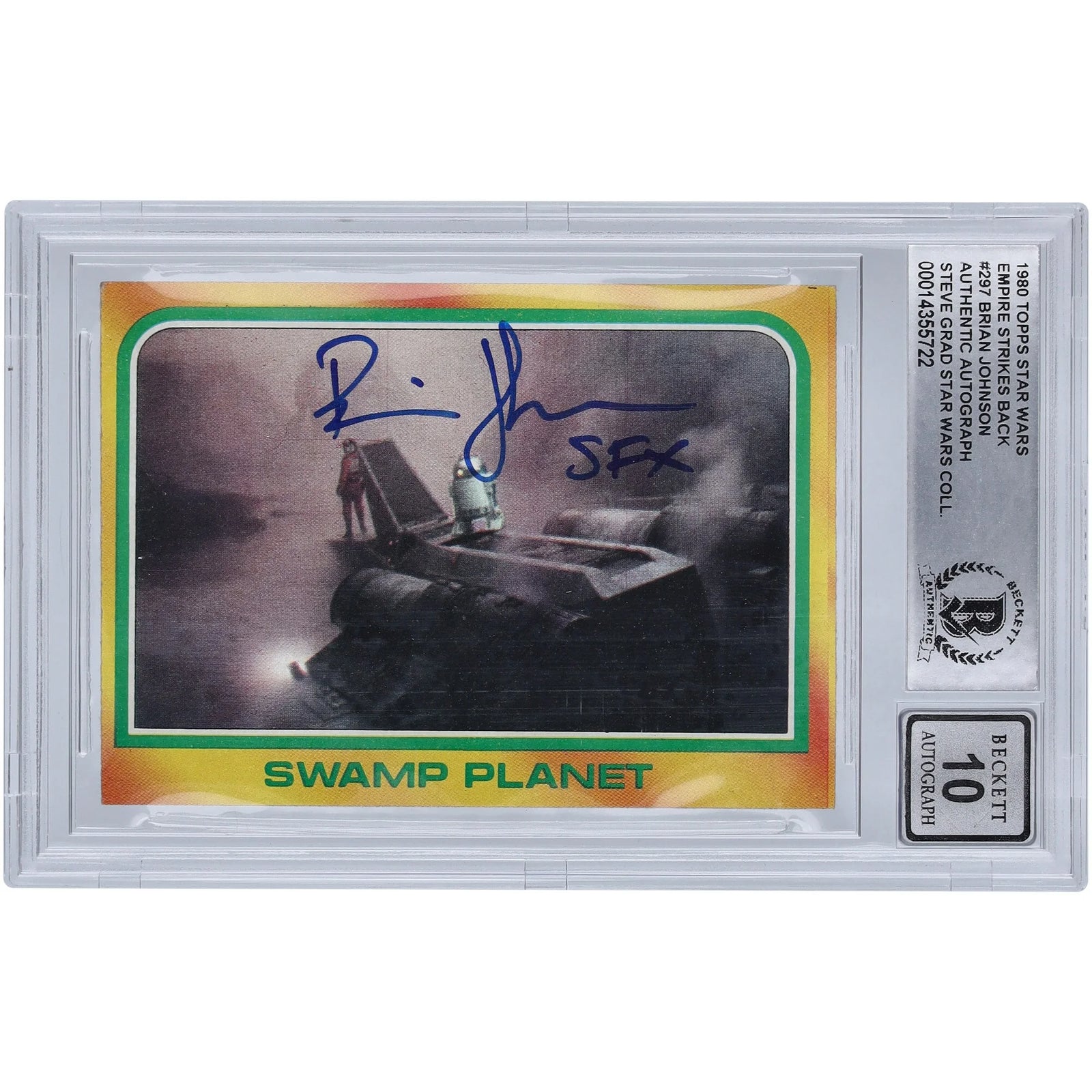 Brian Johnson Signed 1980 Topps Empire Strikes Back #297 Card | BGS 10
