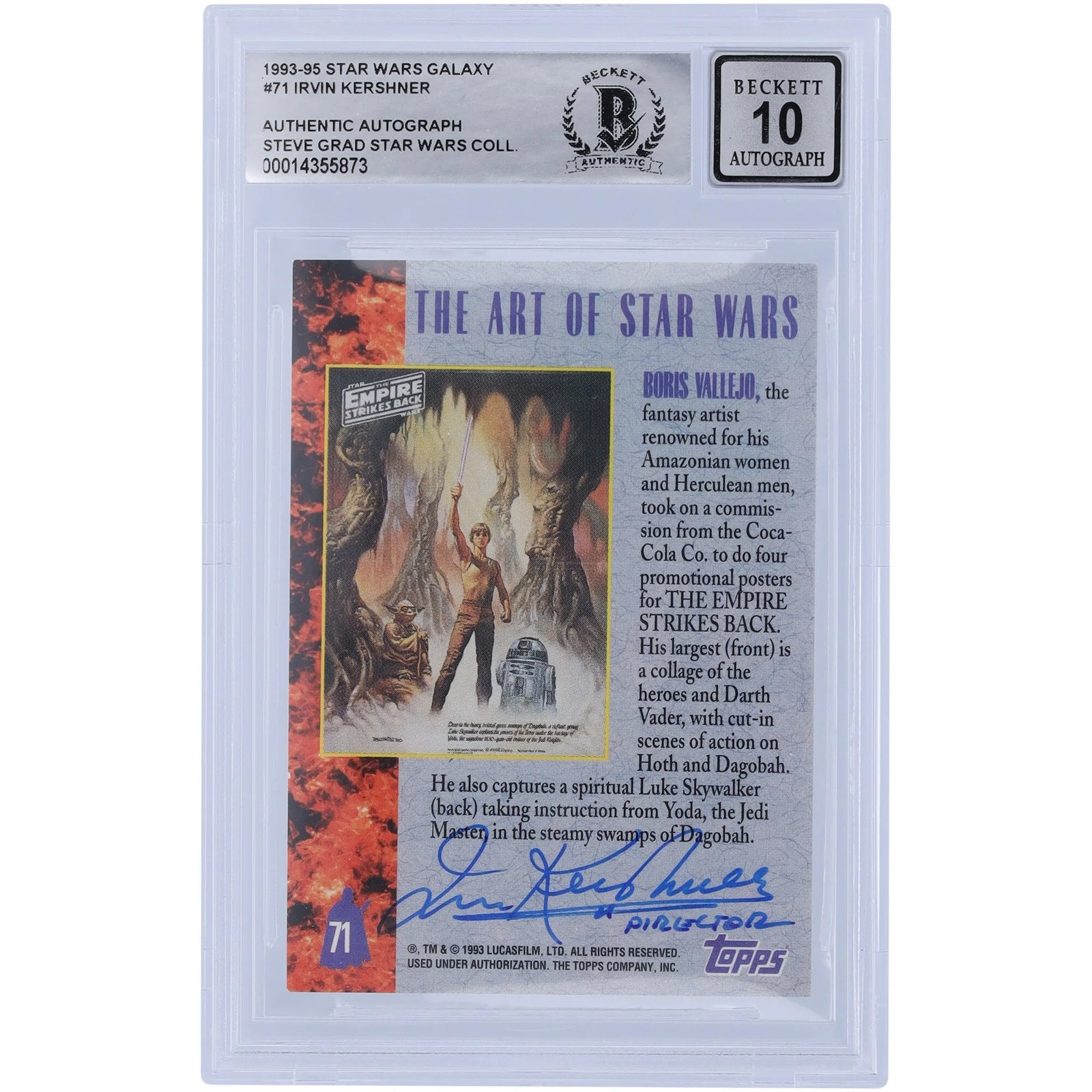 Irvin Kershner Signed 1993-95 Topps Galaxy #71 Card | Director Inscription