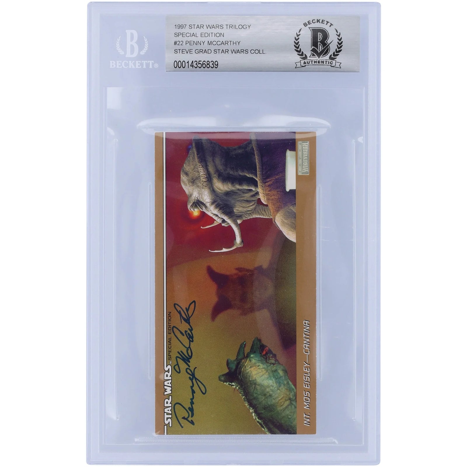 Penny McCarthy Signed 1997 Topps Star Wars Trilogy SE Widevision #22 | BGS 10