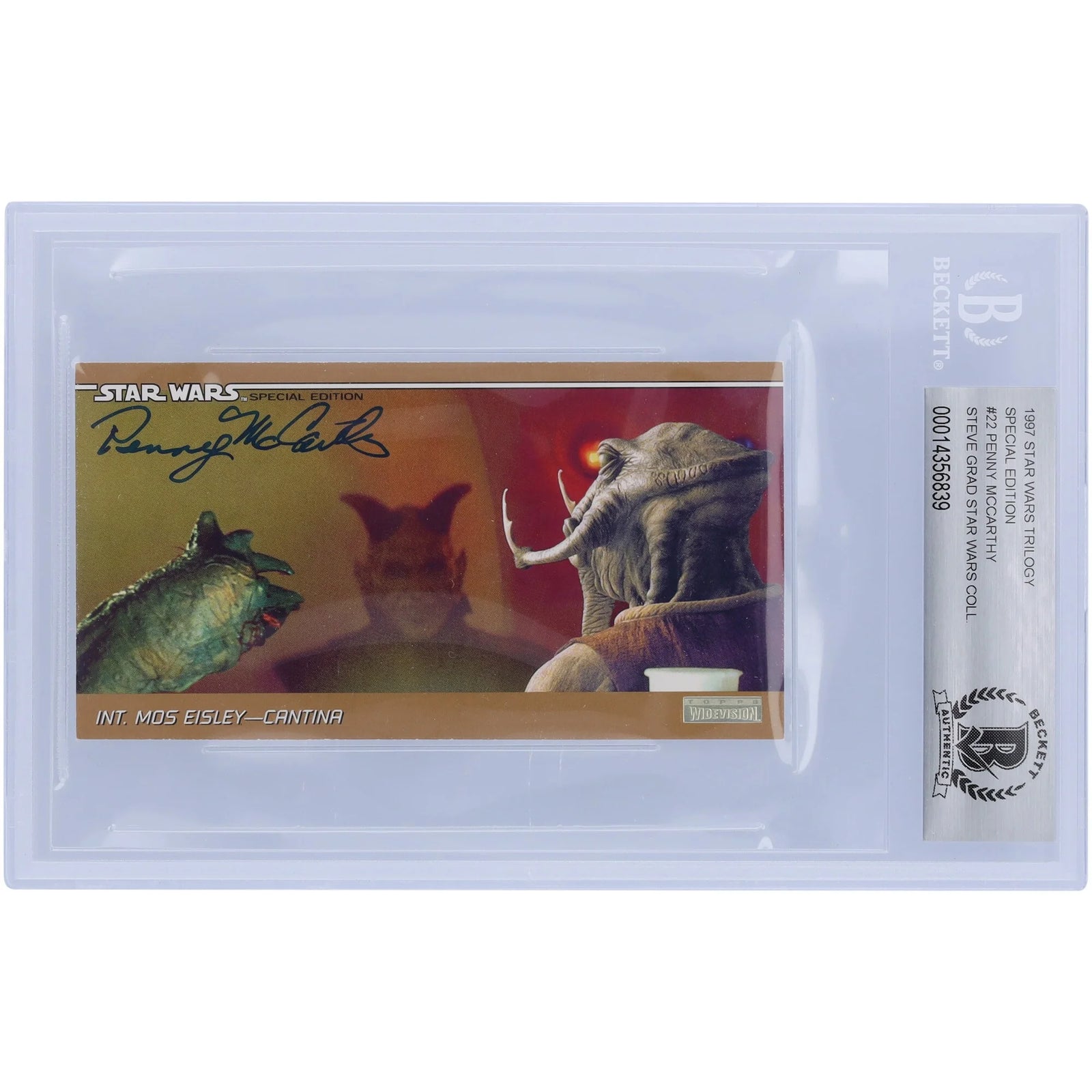 Penny McCarthy Signed 1997 Topps Star Wars Trilogy SE Widevision #22 | BGS 10