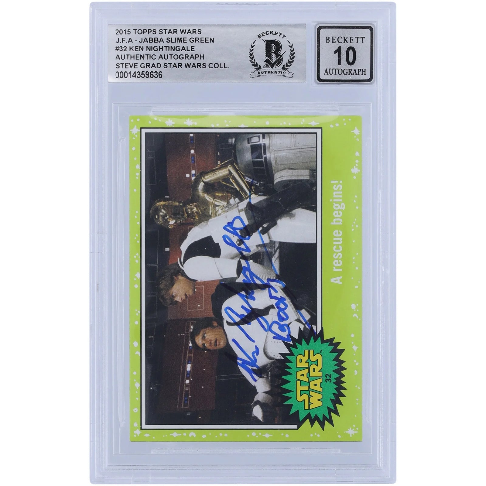 Ken Nightingall Signed 2015 Topps Journey to the Force Awakens #32 Card | BGS 10 Graded