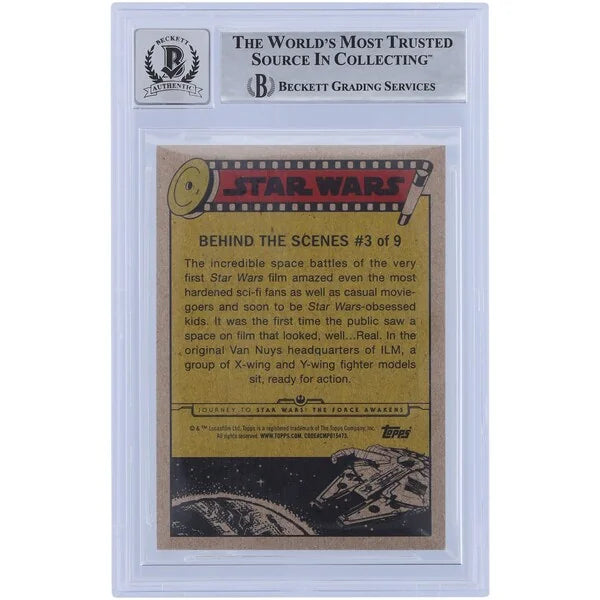 Lorne Peterson Signed 2015 Topps Journey to The Force Awakens #BTS3 | BGS 10