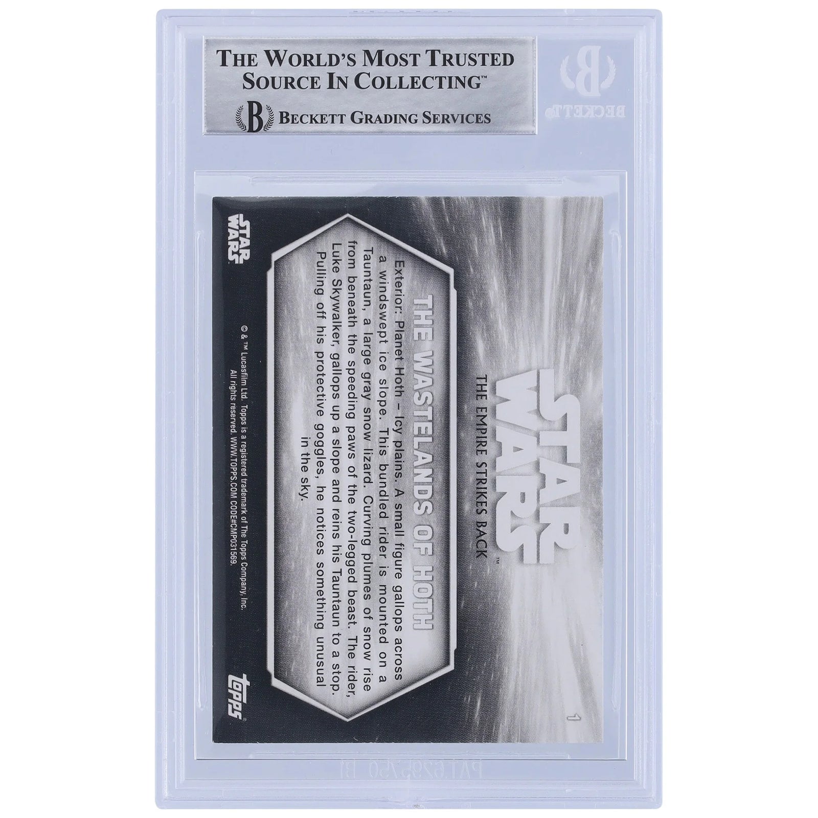 Tom St. Amand Signed 2019 Topps Empire Strikes Back #1 | BGS Authenticated