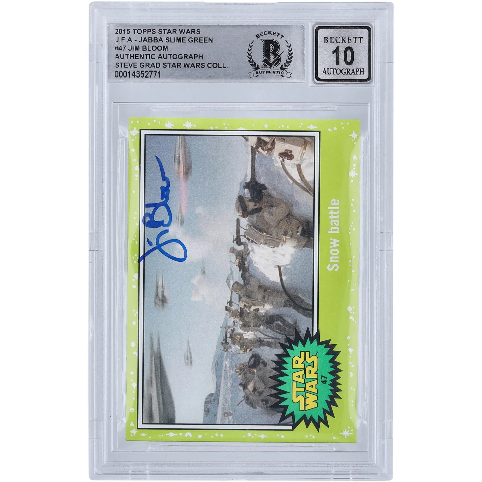 Jim Bloom Signed 2015 Topps Star Wars Journey To The Force Awakens #47 Card | BGS 10