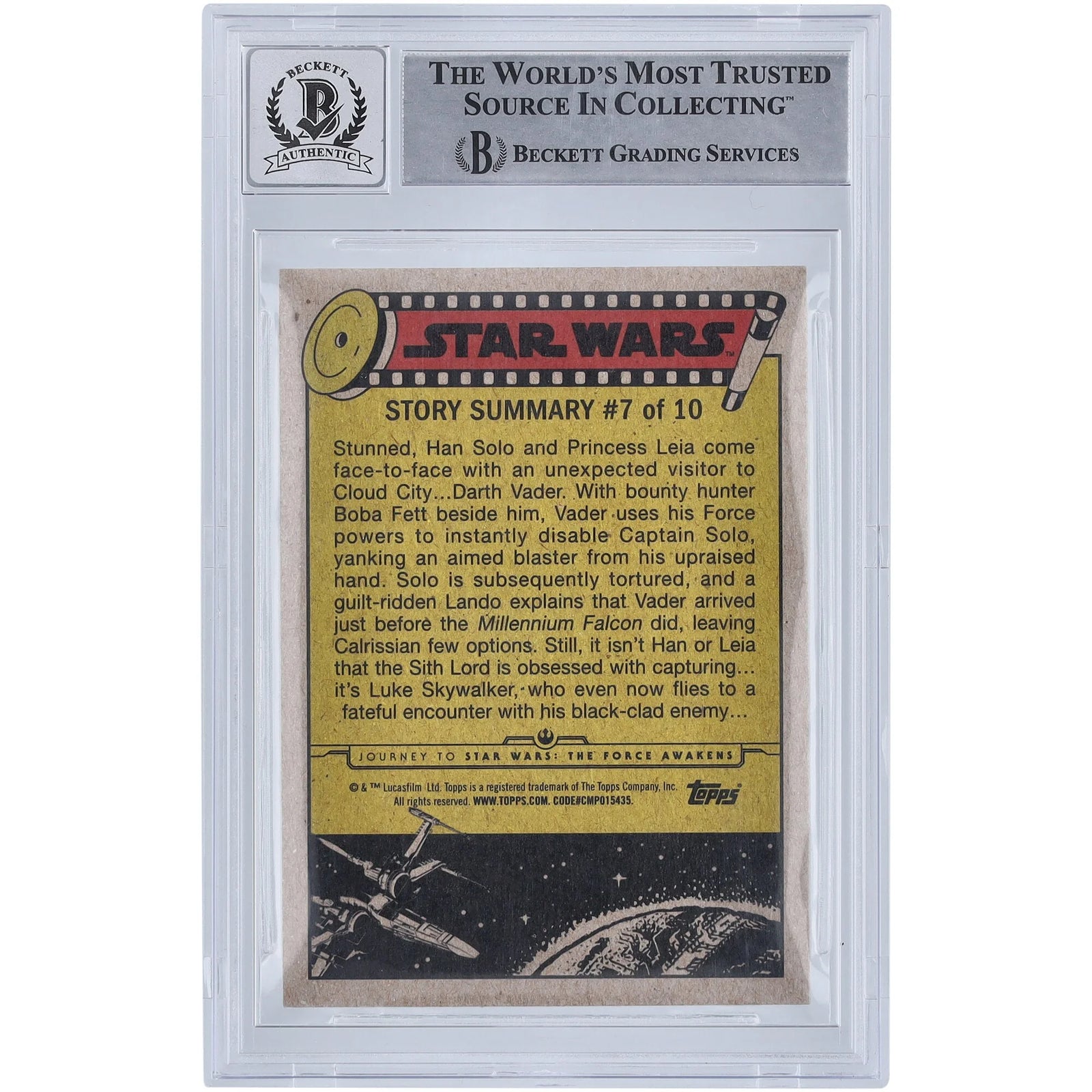 Jim Bloom Signed 2015 Topps Star Wars Journey To The Force Awakens #47 Card | BGS 10