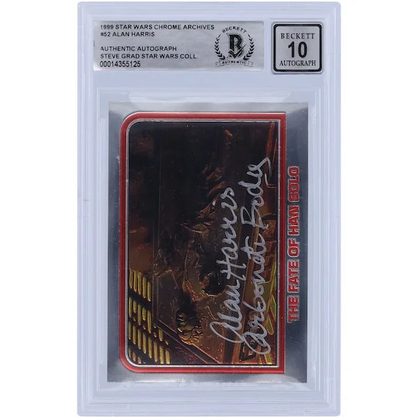 Alan Harris Signed 1999 Topps Chrome Archives #52 | BGS 10 Carbonite Body