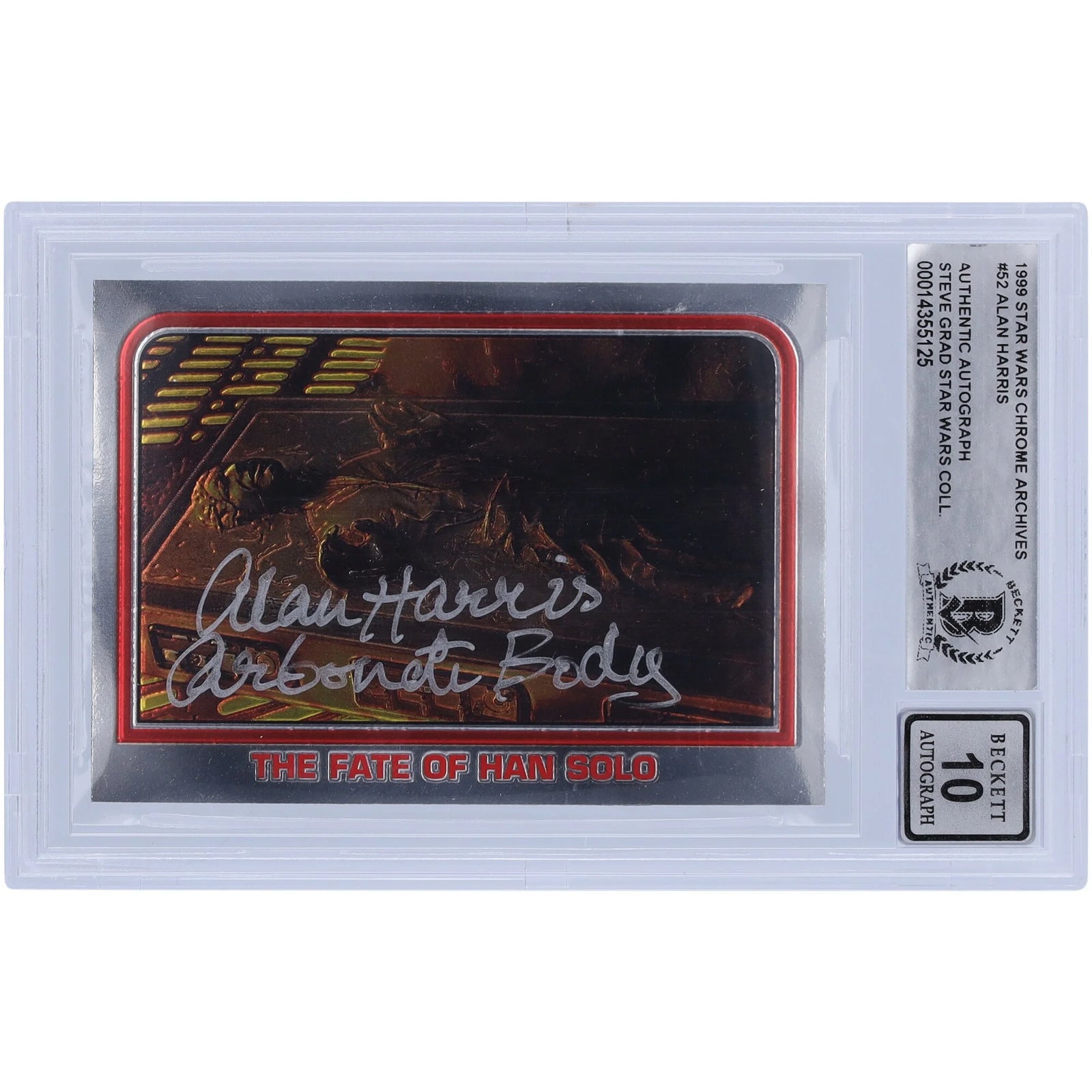 Alan Harris Signed 1999 Topps Chrome Archives #52 | BGS 10 Carbonite Body