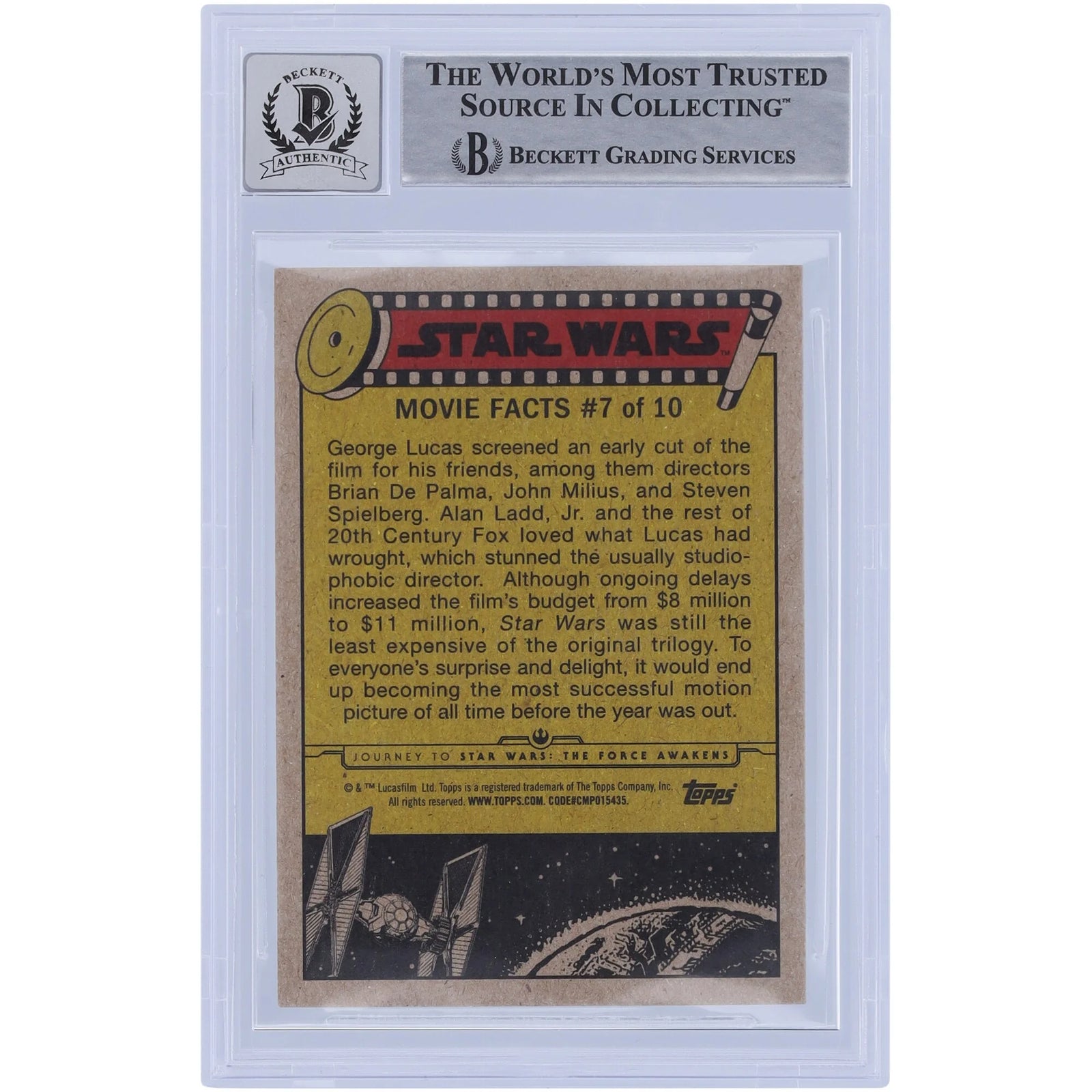 Alan Harris Signed 2015 Topps Journey to the Force Awakens #37 | BGS 10
