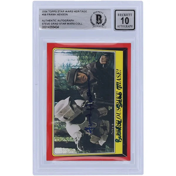 Frank Henson Signed 2004 Topps Heritage #58 Card | BGS 10 Biker Scout