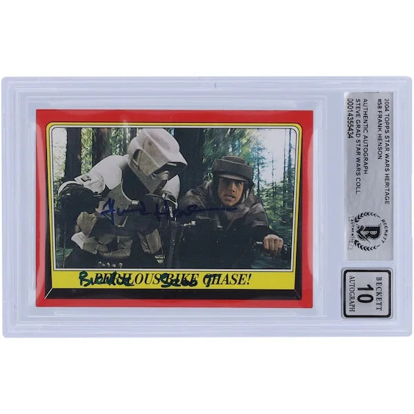 Frank Henson Signed 2004 Topps Heritage #58 Card | BGS 10 Biker Scout