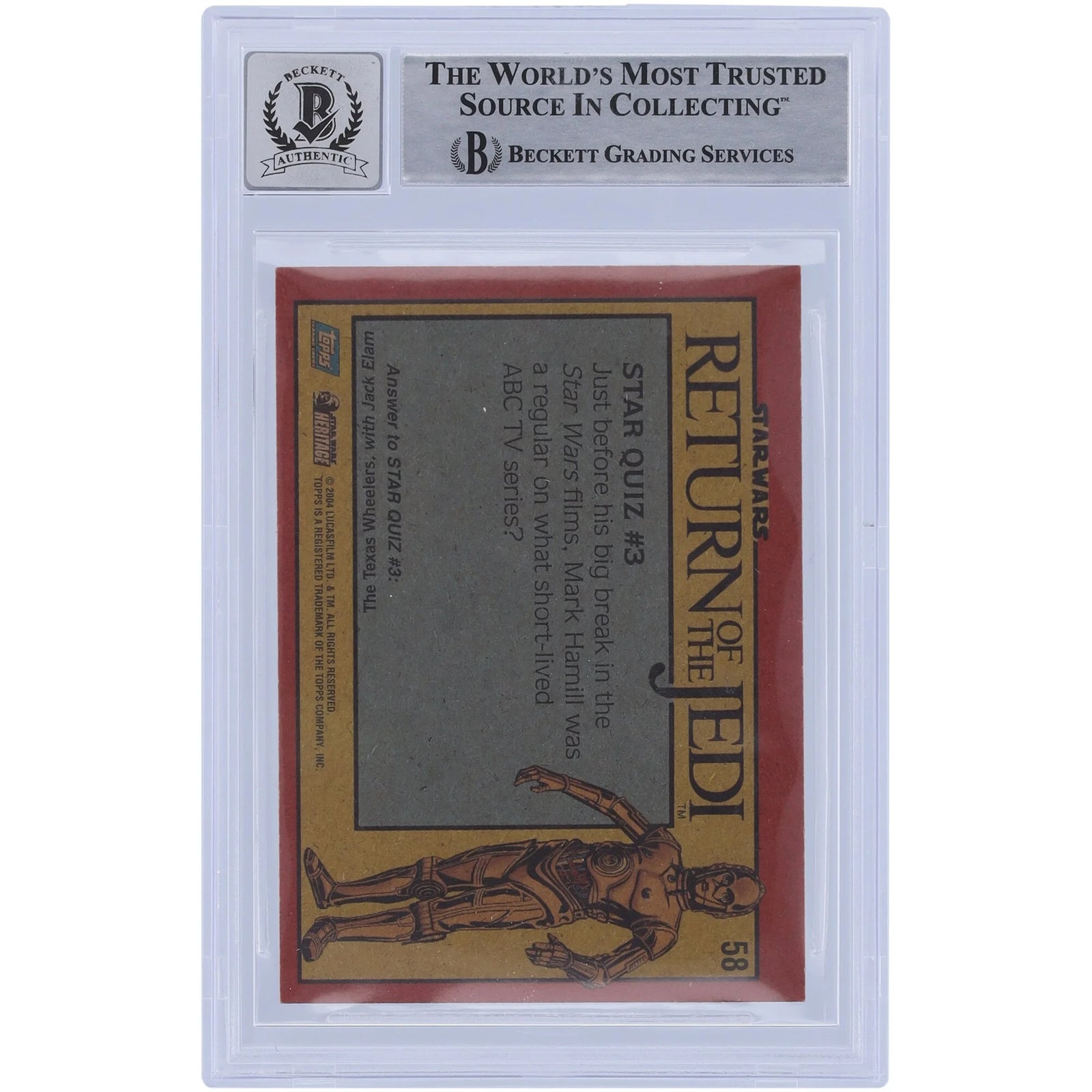 Frank Henson Signed 2004 Topps Heritage #58 Card | BGS 10 Biker Scout