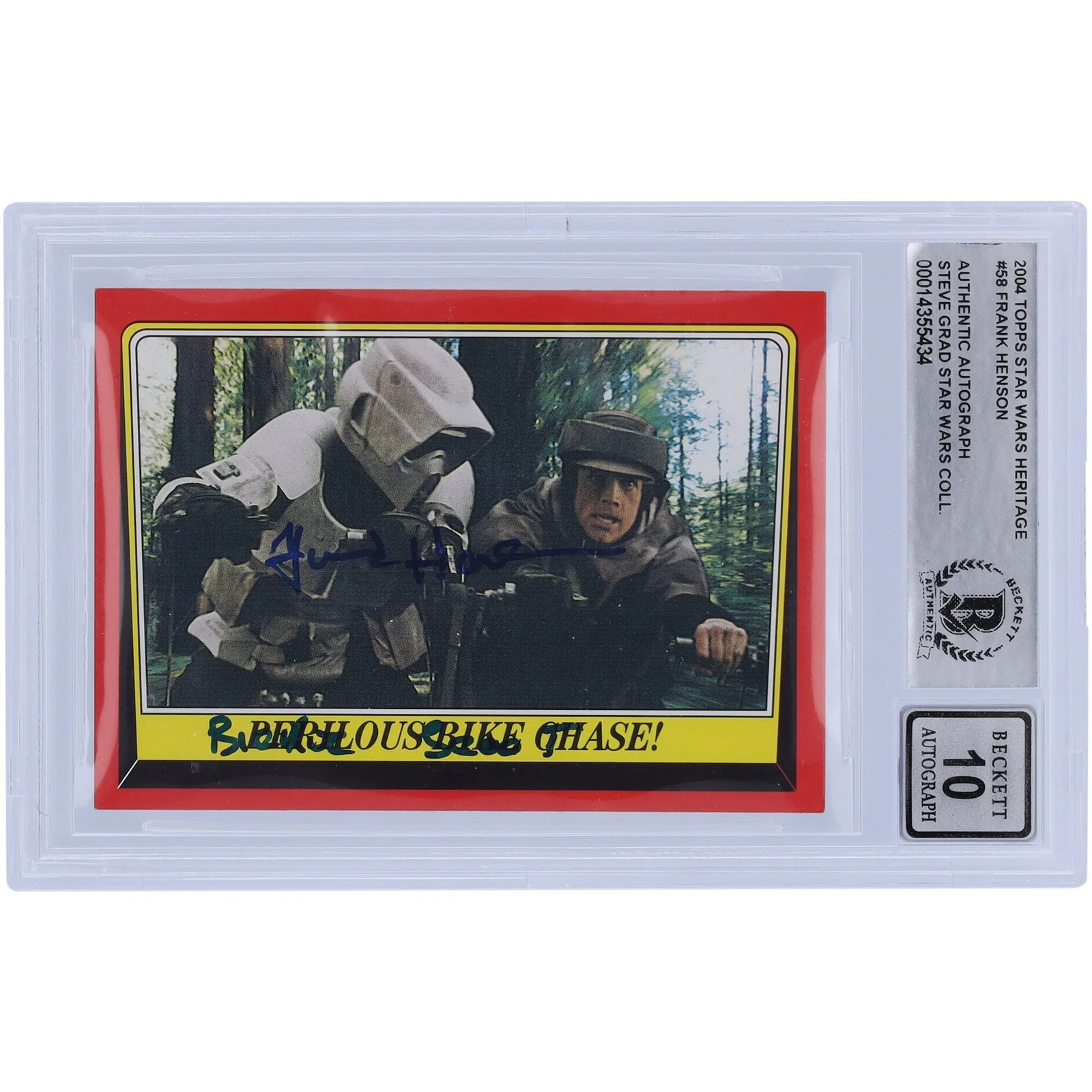 Frank Henson Signed 2004 Topps Heritage #58 Card | BGS 10 Biker Scout