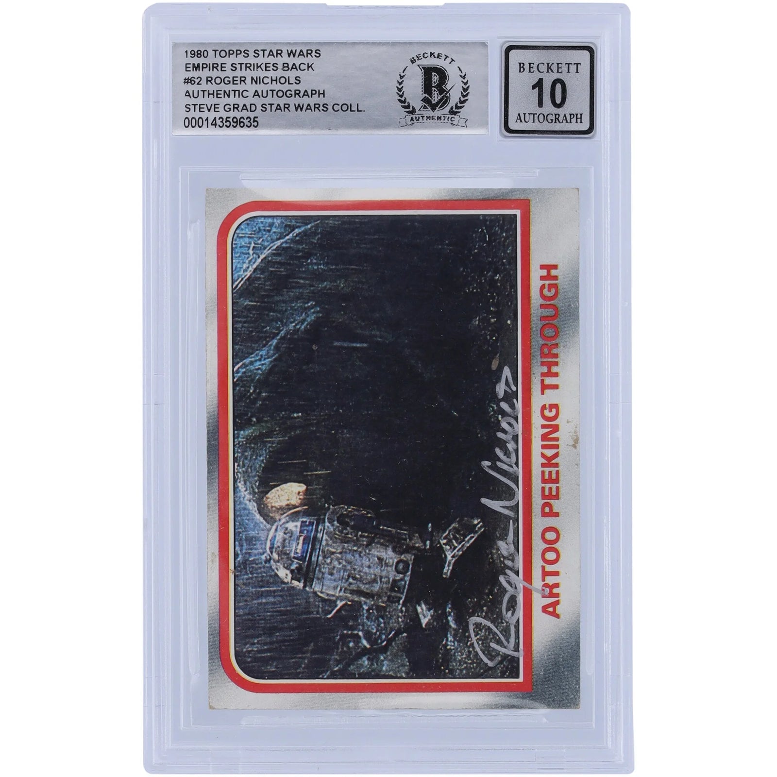 Roger Nichols Signed 1980 Topps Empire Strikes Back #62 | BGS 10