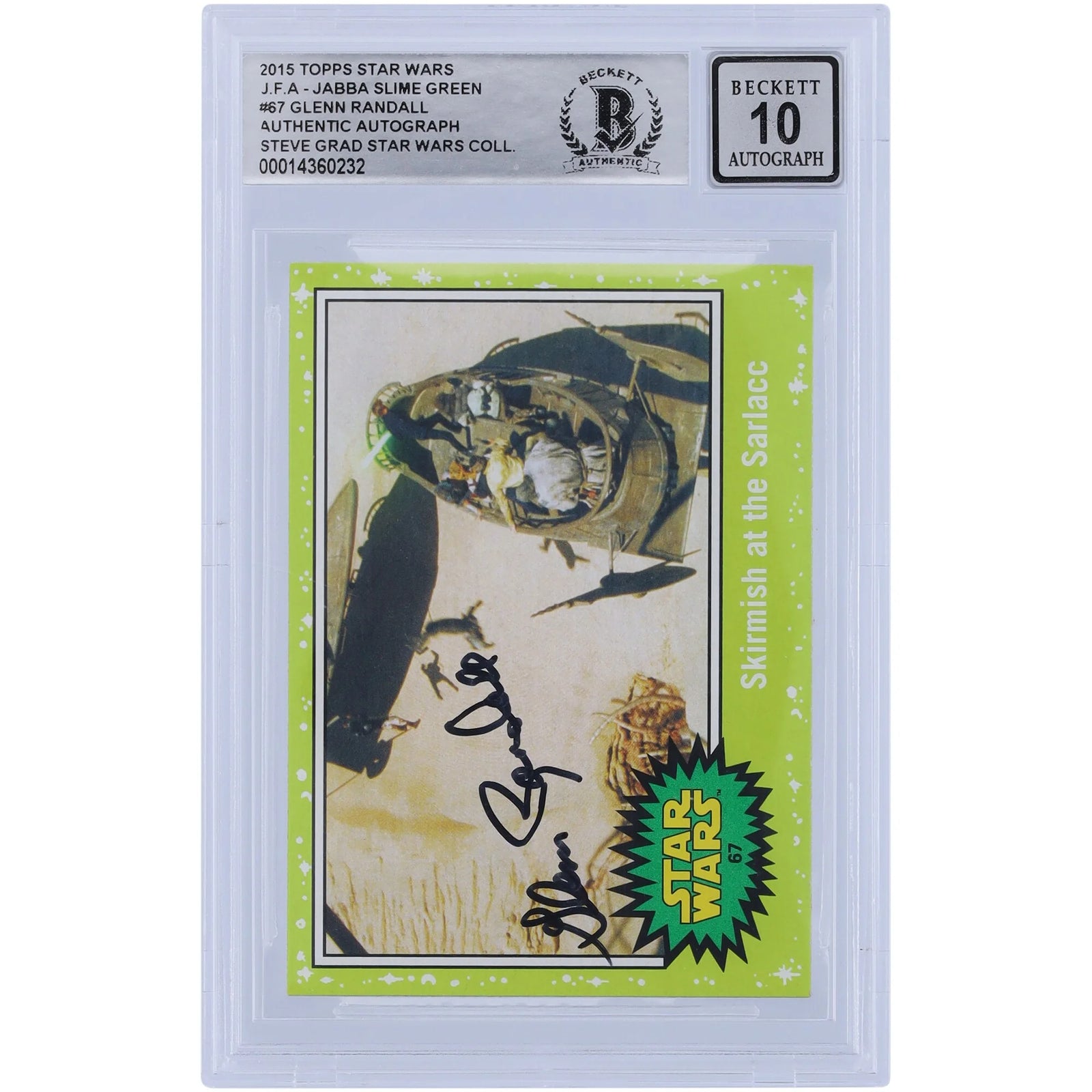 Glenn Randall Signed 2015 Topps Journey to the Force Awakens #67 Card | BGS 10